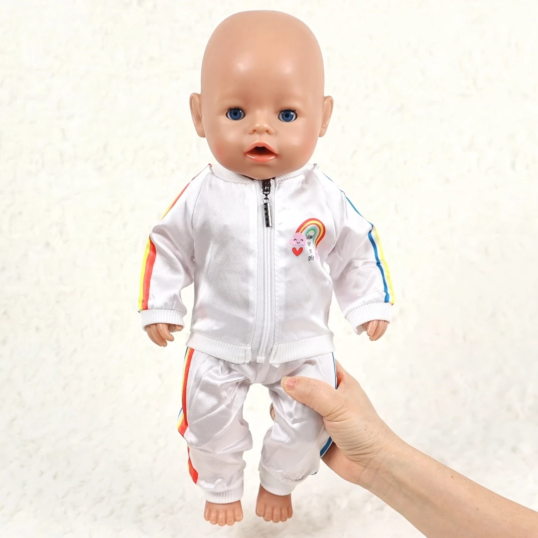 Cute Rainbow Sweat Suit for 18inch American Doll Beautiful Daily Casual Reborn Doll Clothes Girls Toys Our Generation Gifts view 5