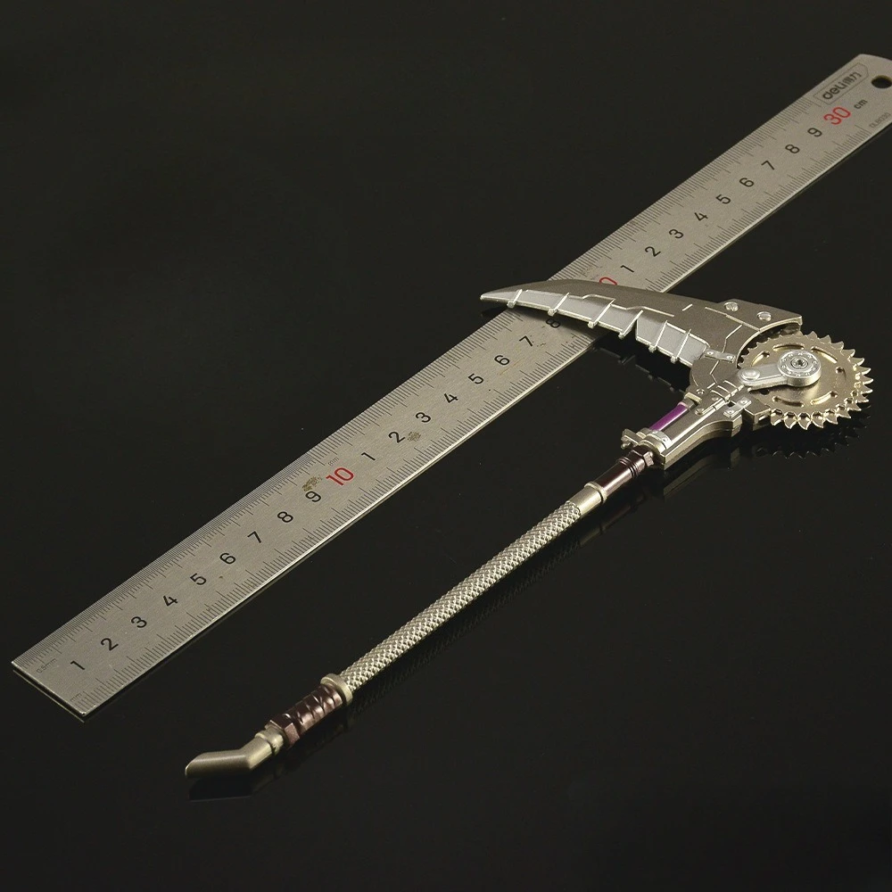 22 سنتيمتر لعبة الأجهزة الطرفية الغزل والعتاد الحرب المنجل شاتير بليد المعادن الحرفية الأسلحة وضع تحصيل مكتب حلية الإبداعية هدية لعبة