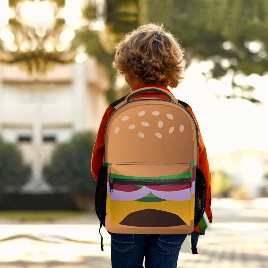 Mochila versátil de hamburguesa con queso, mochila impermeable de gran capacidad, bolsa lavable para computadora, Unisex