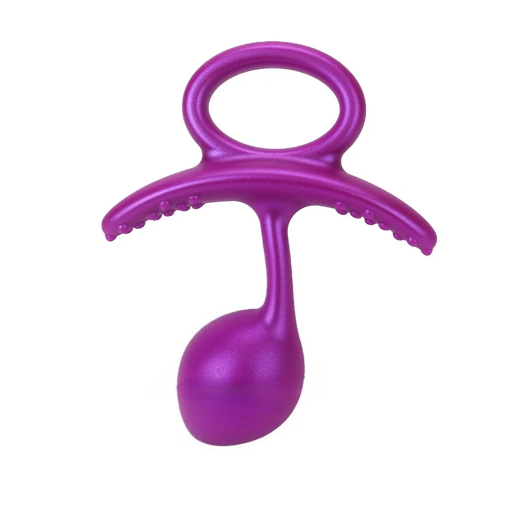 Purple ring-shaped. Anal plug. Built-in roller ball. Anal toy. Solid silicone. Unisex. Adult novelty. Butt plug.