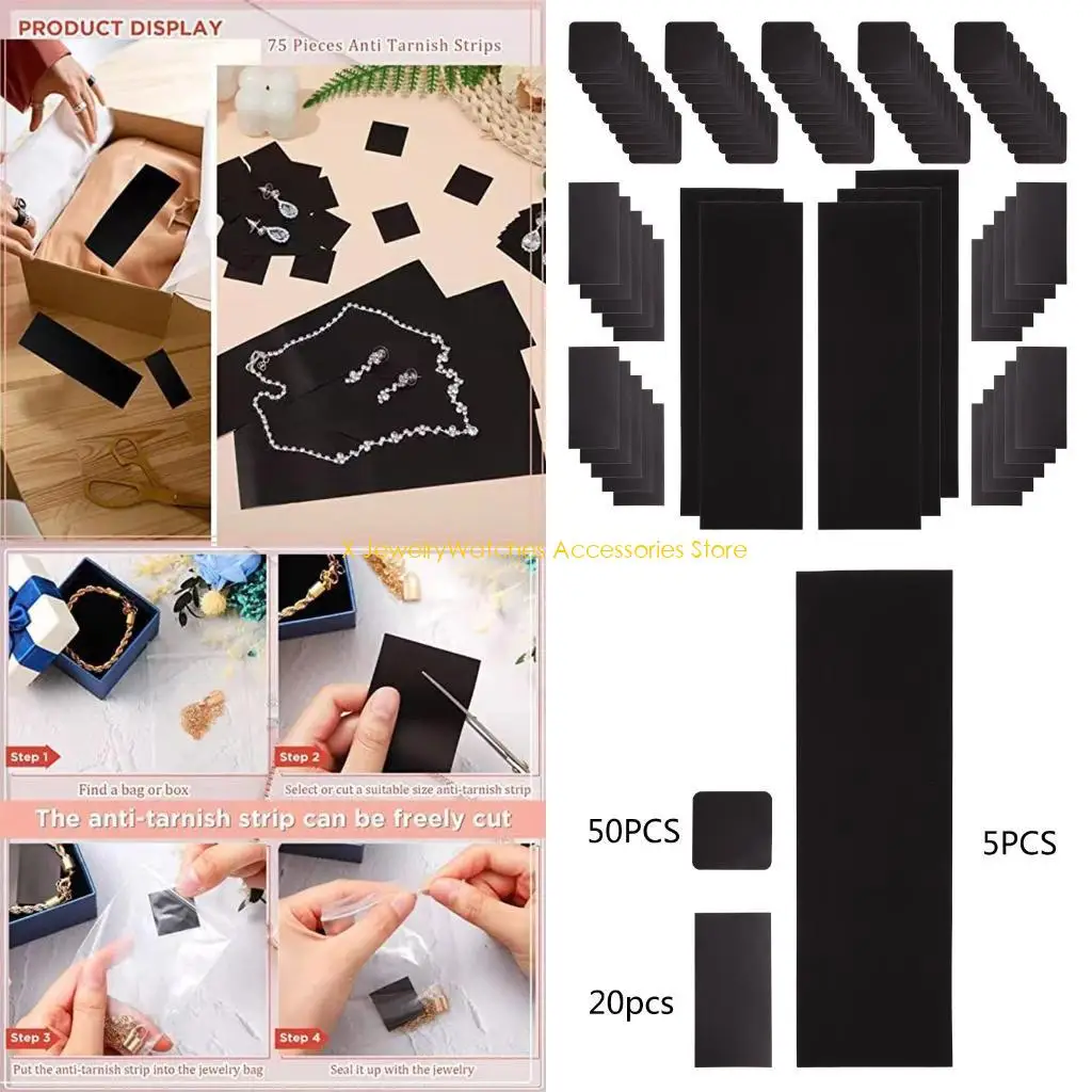 

31KD Jewelry Anti Tarnish Strips Tab Non-Abrasive Tabs Jewelry Anti-Tarnish Strips for Jewelry Silver Storage for Protection