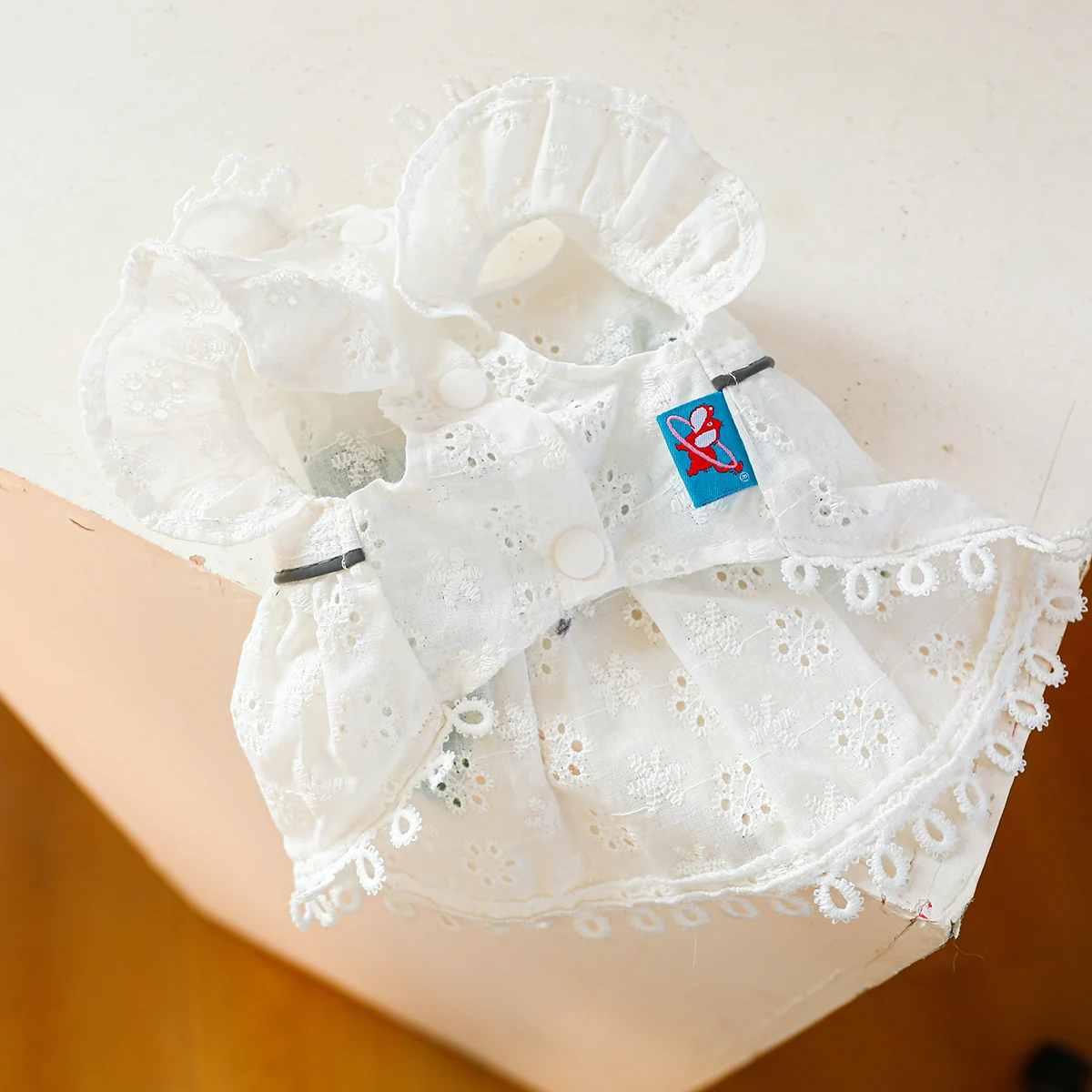 1PC Pet Clothing Dog Spring/Summer Quality White Dress with Bow Knot Hollow out Suitable for Small and Medium sized Dogs