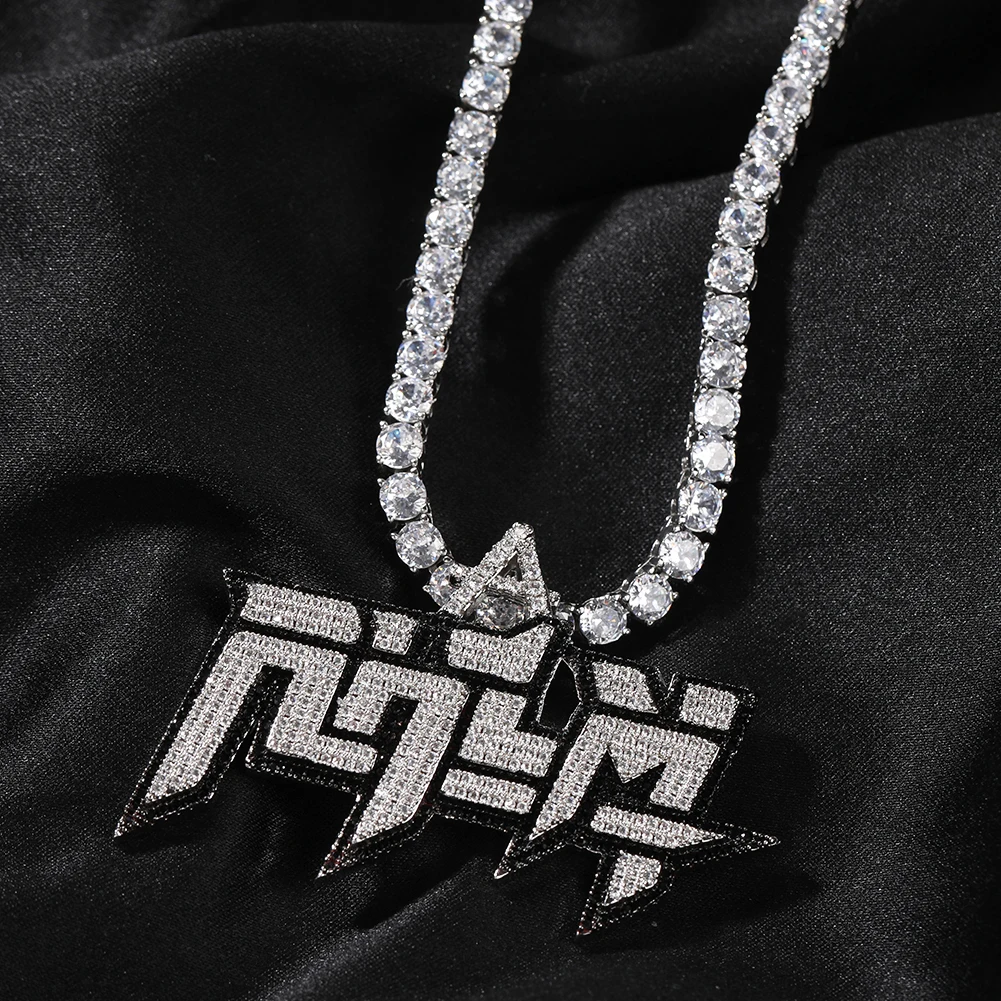 Uwin RHLM Two Colors Pendant Necklace Hip Hop Jewelry Iced Out Fashion Charm Gifts