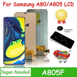 Super AMOLED A90 Screen For Samsung  A80 LCD A805 A805F A805F/DS A8050 display With Frame Touch Screen Digitizer Assembly