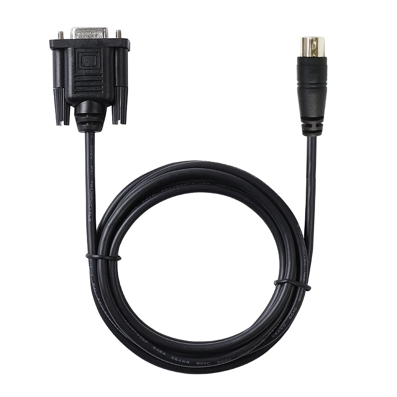 RS232 DB9 Female to Mini Din 8P Serial Cable for Connecting Delta DVP Series PLC to PC/HMI Downloading or Programming