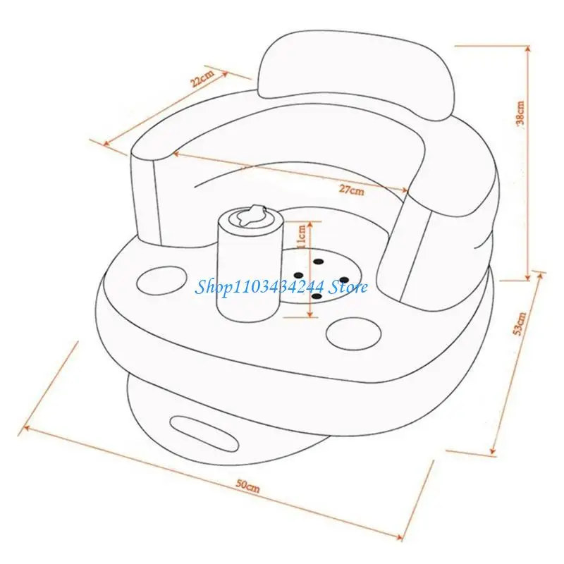 كرسي دعم الطفل خفيف الوزن قابل للنفخ على شكل أرنب كرسي تعلم الطفل مريح لدعم الطفل متعدد الوظائف