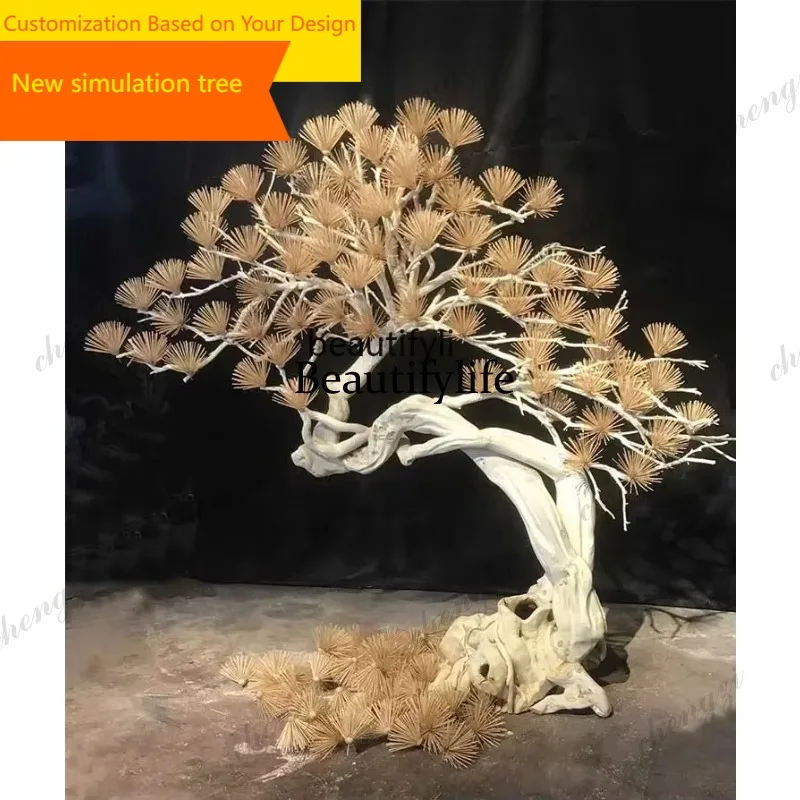 A29    Simulation Cedar Large Interior Decoration Fake Trees Landscape Hotel Hallway Sales Office Dried Wood Ornaments