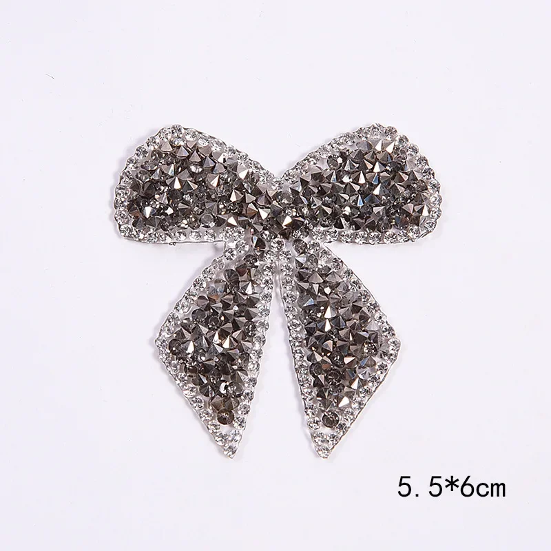 3d Crystal Rhinestone Handmade Beaded Bow Patches Iron on Sequin Patch for Clothing Girl Clothes Thermo Adhesive Applique Stick