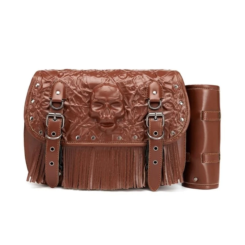 

652F PU Leather Swing Arm Bag For Motorcycle Left Side Bags Saddlebags Scooter Side Back Bag Waterproof