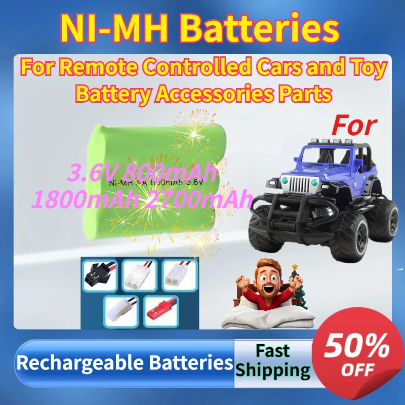 

Rechargeable NI-MH Batteries 3.6V 800mAh 1800mAh 2700mAh for Remote Controlled Cars and Toy Battery Accessories Parts