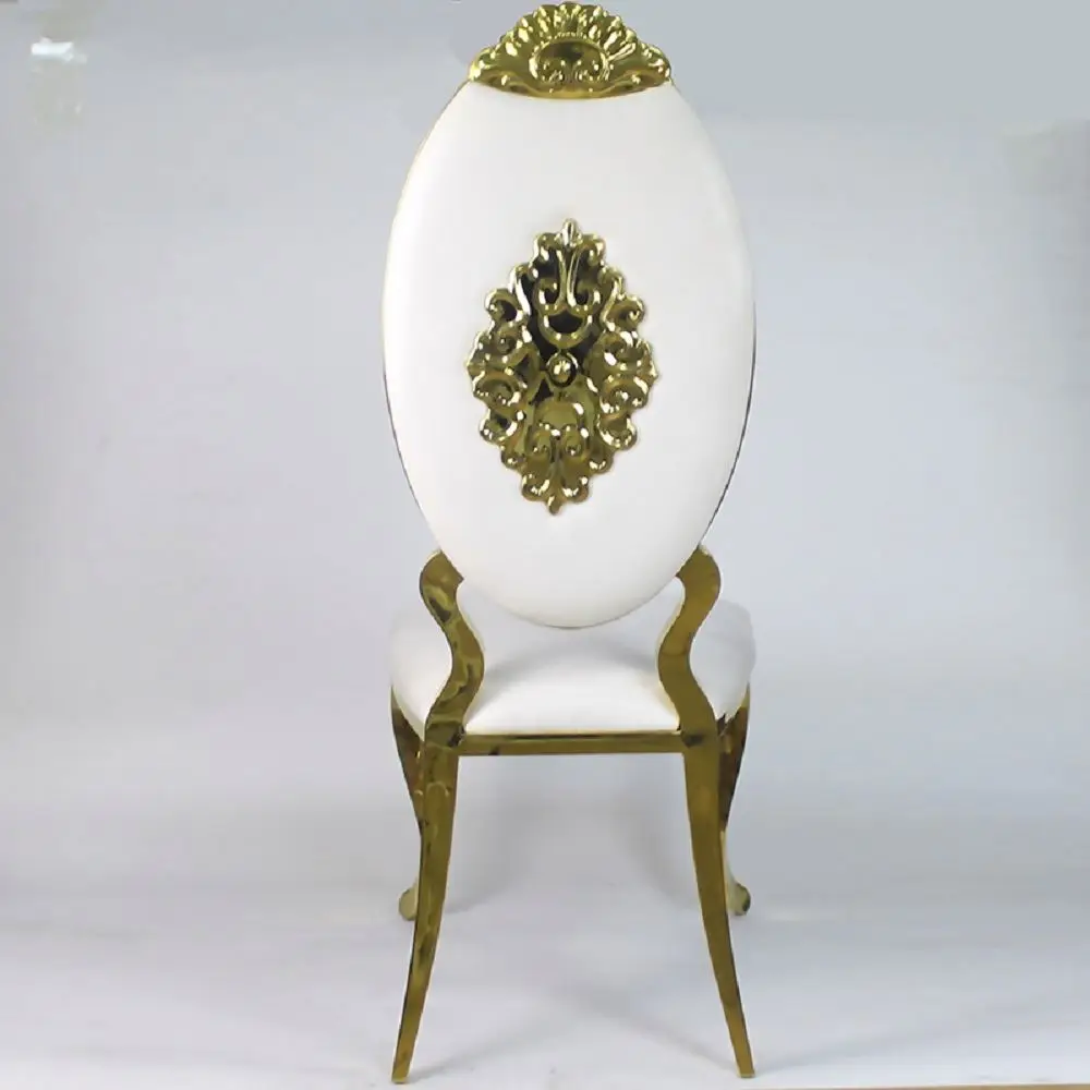 * Throne Wedding Chair for Hotel Wedding Event Stainless Steel High Back Dining Chairs