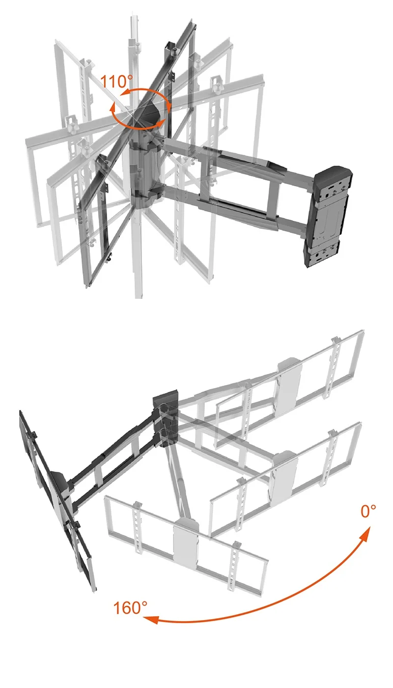 Remote Control Smart Adjustable Tilt 180 Degrees Swivel Max TV Lift Full Motion Lcd Wall Motorized Tv Mounts
