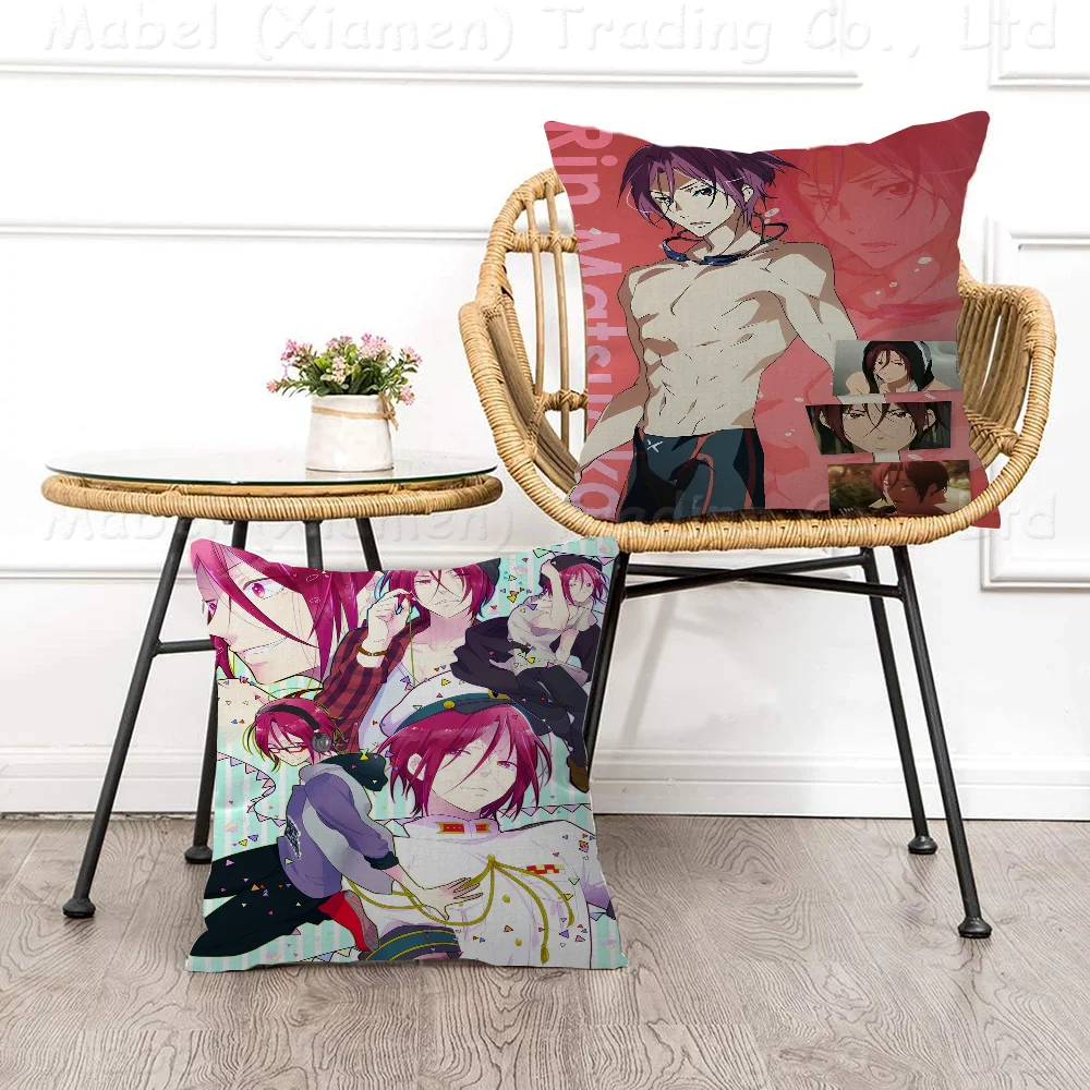 Rin Matsuoka F-Free Pillow Gifts Home Office Furnishings Bedroom Sofa Car Cushion Cover Case 45x45cm