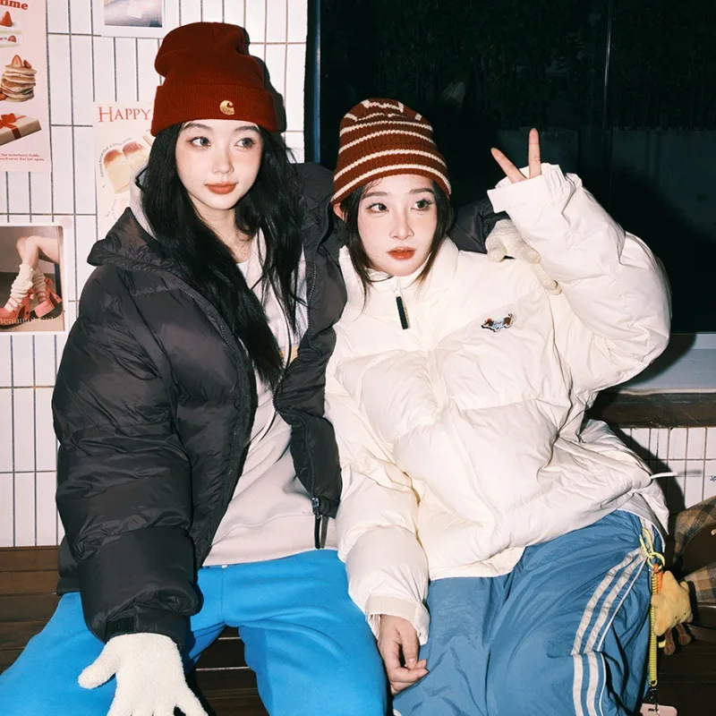 Female Winter Autumn Tops Coat Cotton-padded Clothes Velcro Strap Retro Simple Comfortable Leisure Fashion Minority Versatile