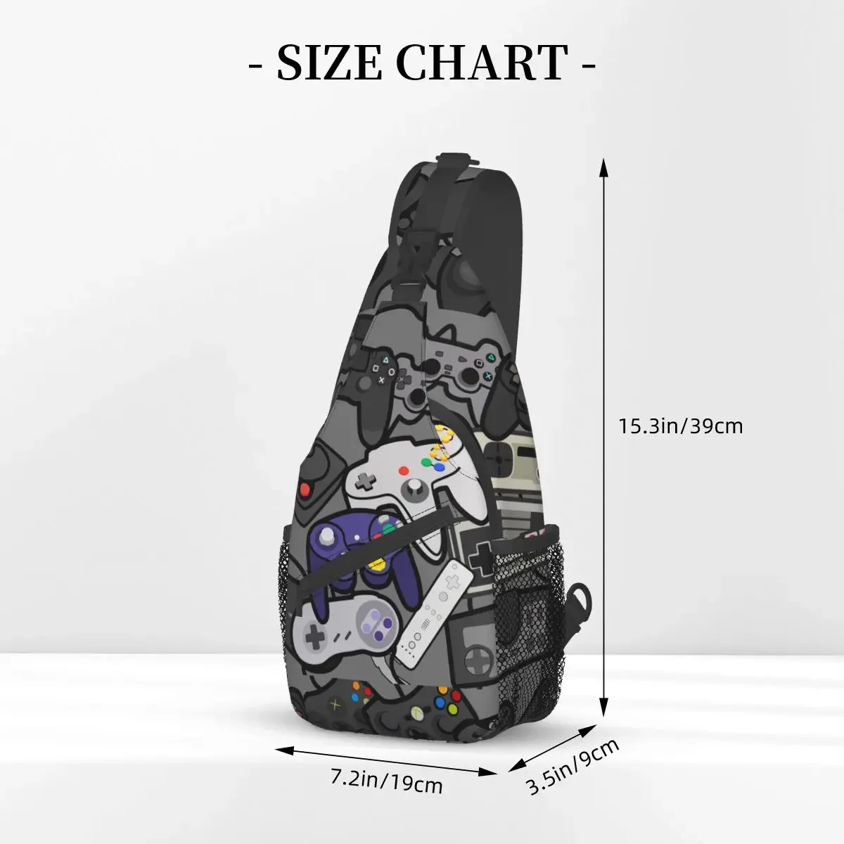 Gamer Players Crossbody Bag Sports Game Controller Chest Bag Unisex Women Man Fashion Shoulder Backpacks Travel