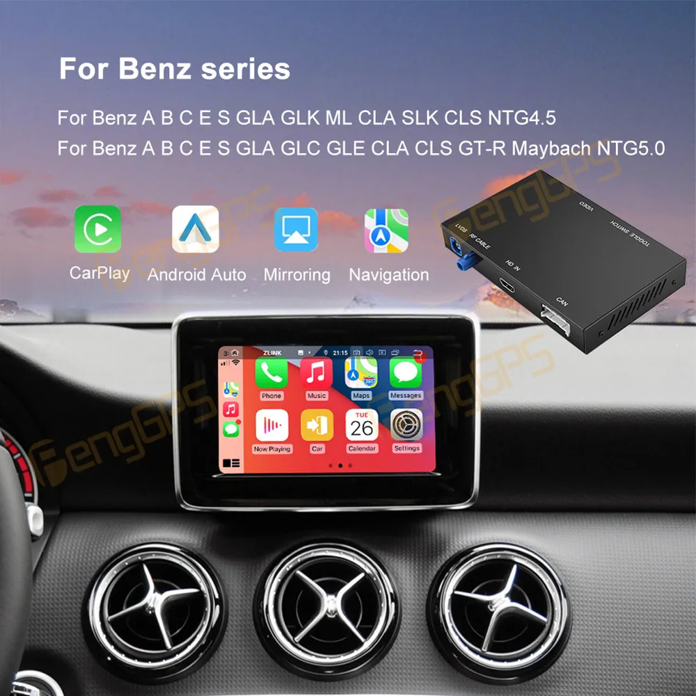 

Linux беспроводной Carplay Android авто для Mercedes Benz все серии с Mirror Link AirPlay Автомобильный плеер HiCar FM DSP WIFi GPS
