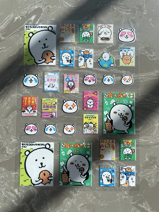 

Pvc Mini Kawaii white bear Luggage Tags Stickers Nail art Diy Earphone Cover Guitar Notebook Waterproof Stickers birthday gifts
