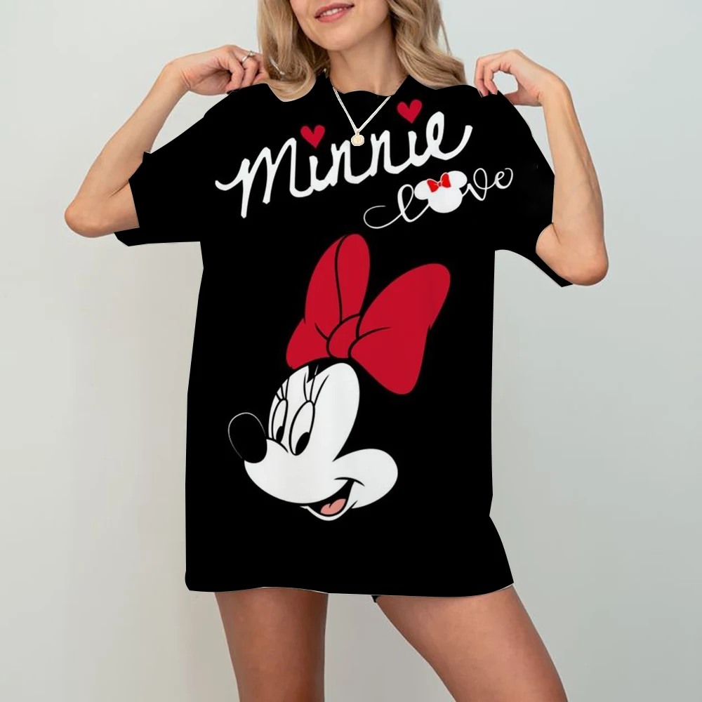 

Summer Oversized T-Shirt Women‘S Short Sleeve T Shirts Woman Loose Clothing Disney Mickey Mouse Print Female Tops O-Neck Tops