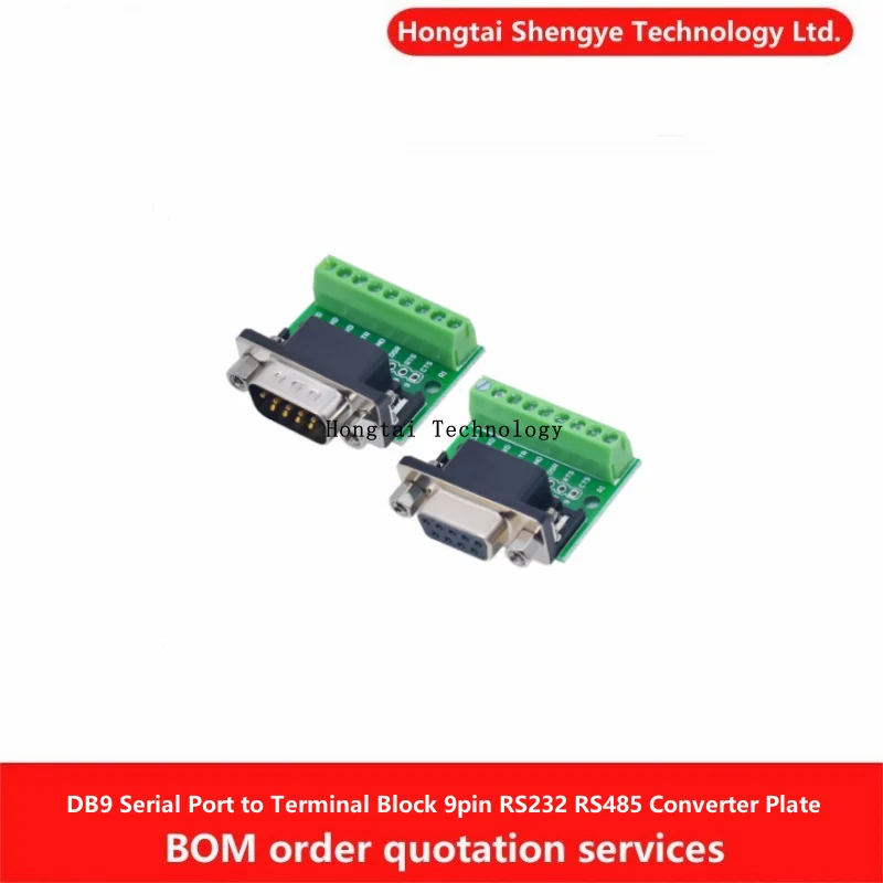 DB9 männlich weiblich seriell auf Klemmenblock 9-polig 9-Loch RS232 RS485 Konvertierungsplatinenmodul