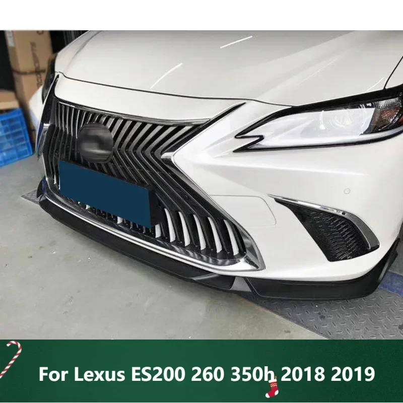 

New！ Front Bumper Spoiler Protector Plate Lip Body Kit For Lexus ES200 260 350h 2018 2019 Carbon Surface Decorative Strip Chin S