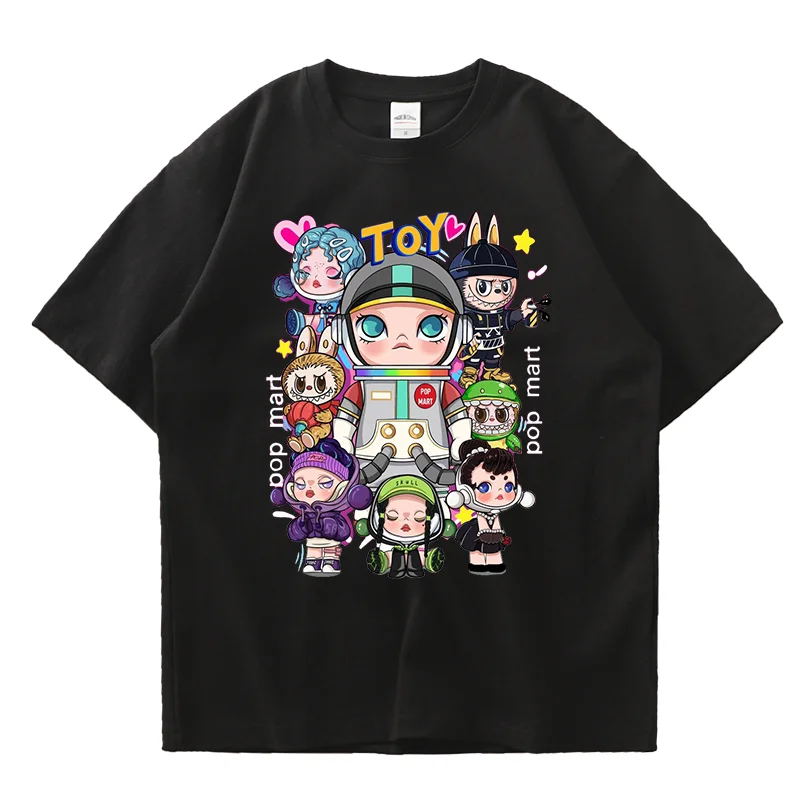 Anime LABUBU Print T Shirt MOLLY Couple student street sports casual T-shirt