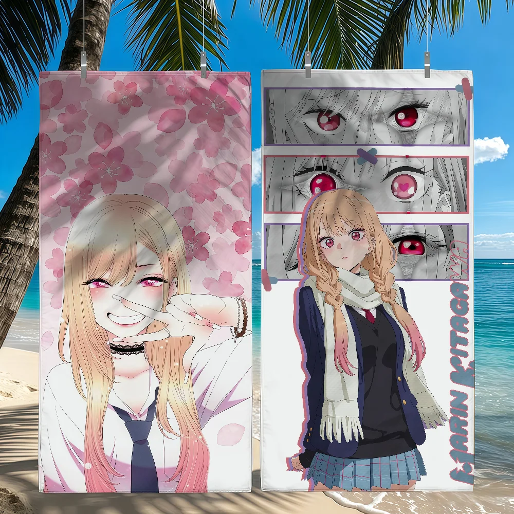 Anime Marin Kitagawa Towel Beach Shower Bath Travel Lightweight Skin Friendly for Pool Camping Cruise Summer