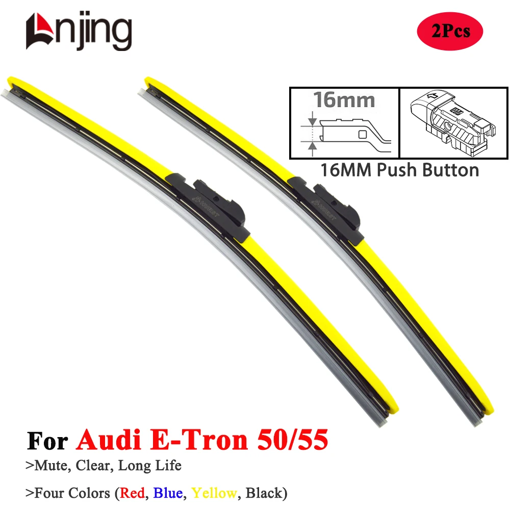 LNJING Colorful Windshield Wiper Blades For Audi E-Tron 50 55 Electric 2019 2020 2021 2022 2023 2024 2025 Car Luxury Accessories