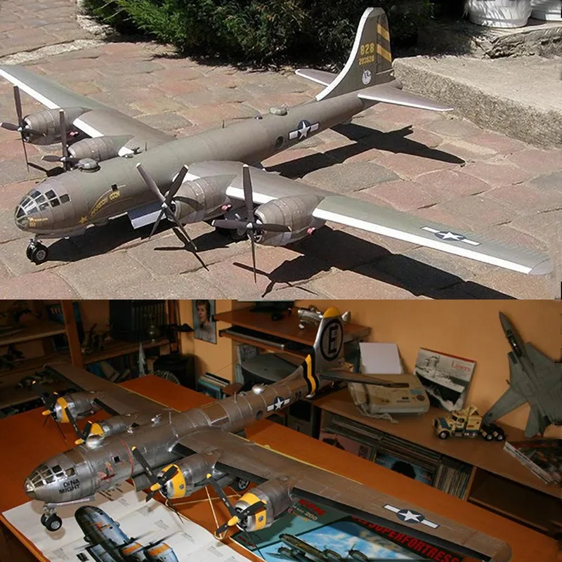 Mew! Bombardero Air Fortress B29, modelo de avión de papel, simulación de fans militares DIY hechos a mano, pequeños regalos para niños