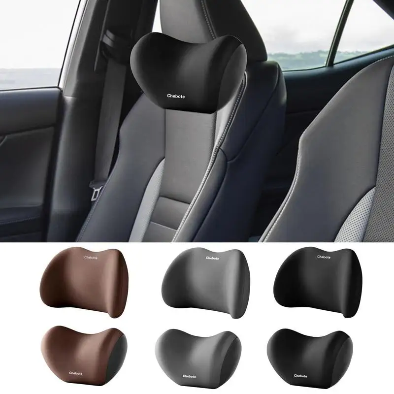 Car Seat Pillow PU Leather Car Neck Support Cushion Adjustable Car Seat Neck Pillow Car seat memory foam headrest cushions