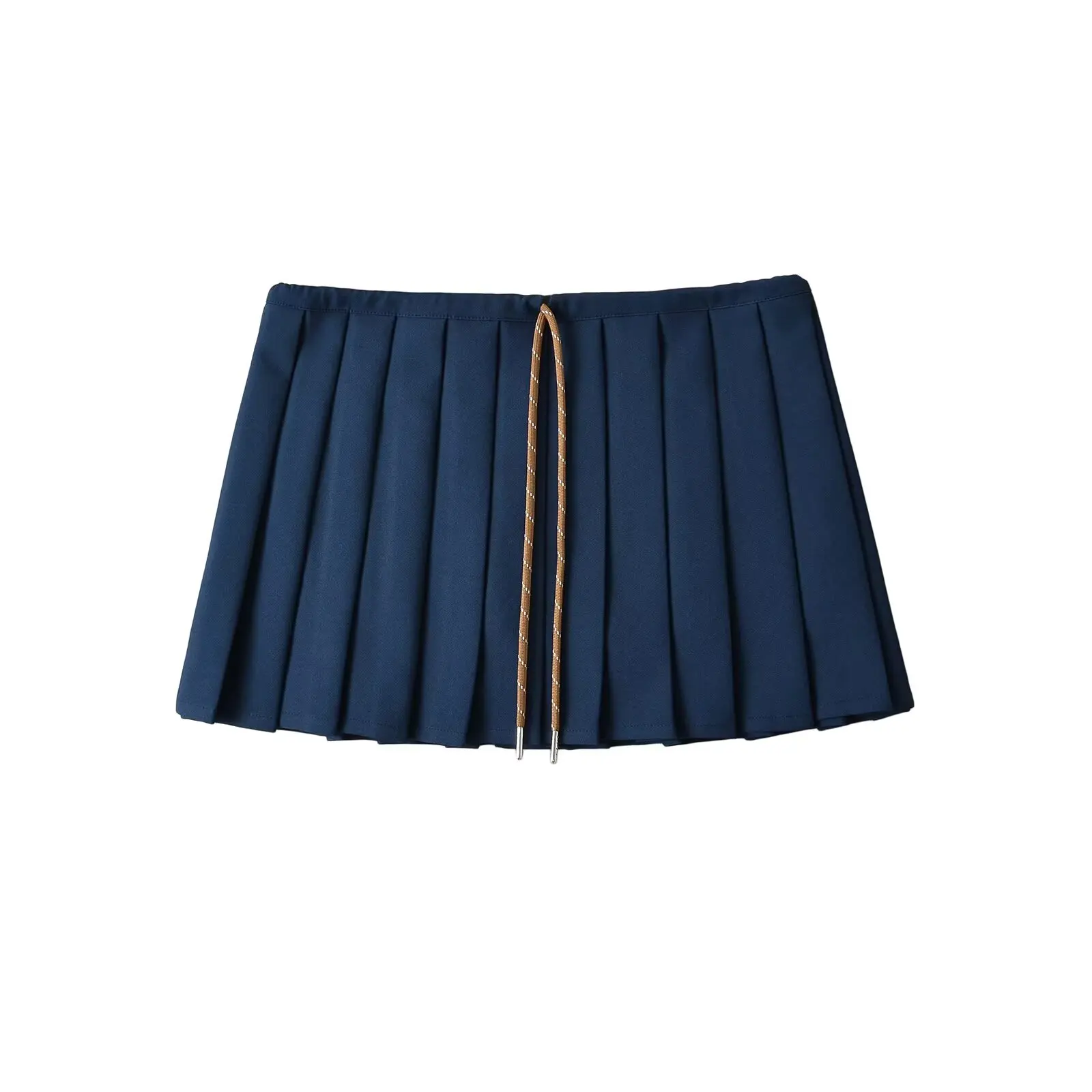 

White Pleated Skirt Women's Summer Dstring Waist Cinched A-Line ort Skirt Anti-Light Korean Sle Low Waist