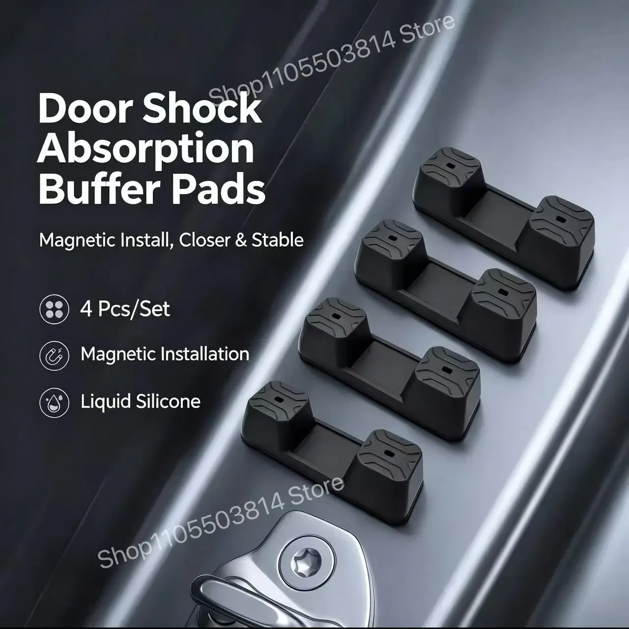 Magnetic Silicone Door Lock Dampener Pads For Mercedes-Benz A-Class,Noise Reduction Buffer Shock Absorption Interior Accessories 5