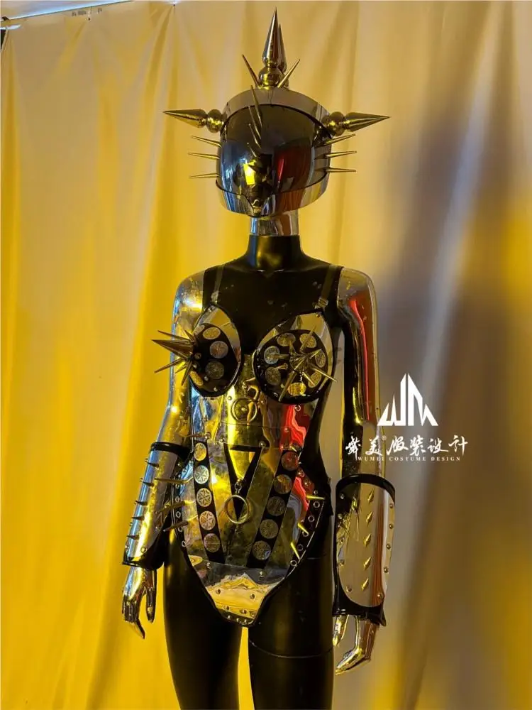 Silver Space Gogo Performance Dress Walk Model DS Dance Costume For Woman