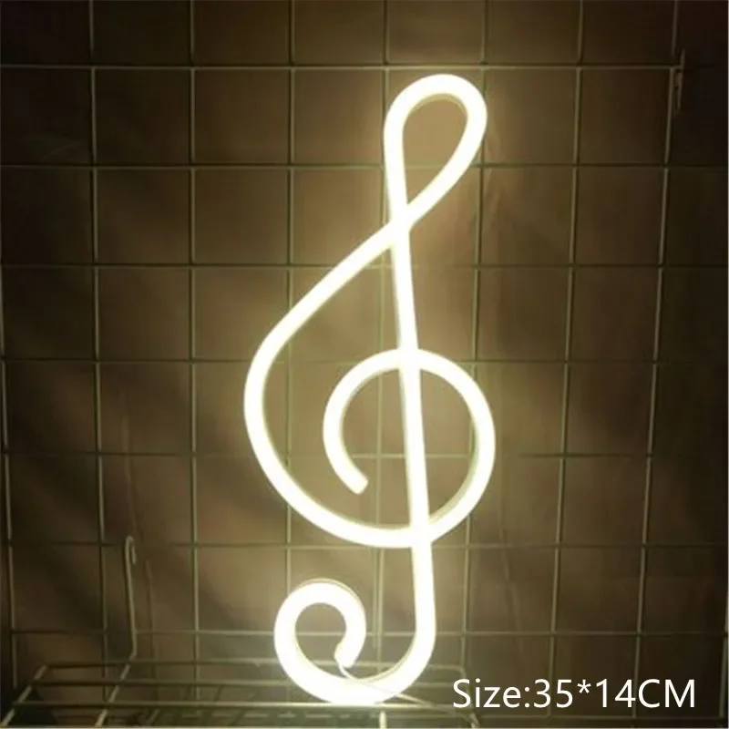 

Music Note Led Neon Wall Light for Music Party Decoration Neon Sign Battery USB Power Xmas Holidays Bar Decoration Night Lamp