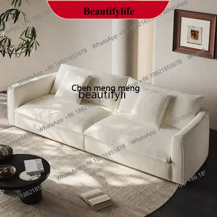 

z183 Y48 Italian light luxury fabric sofa living room simple modern straight row three designer sofa