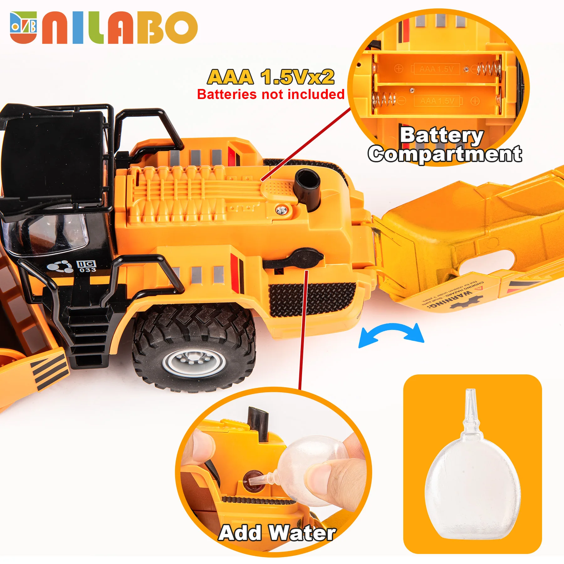 Alloy 1:40 Scale Construction Vehicle Inertia Toys - Pull Back Excavator, Bulldozer & Road Roller, Durable Birthday Kids Gift​
