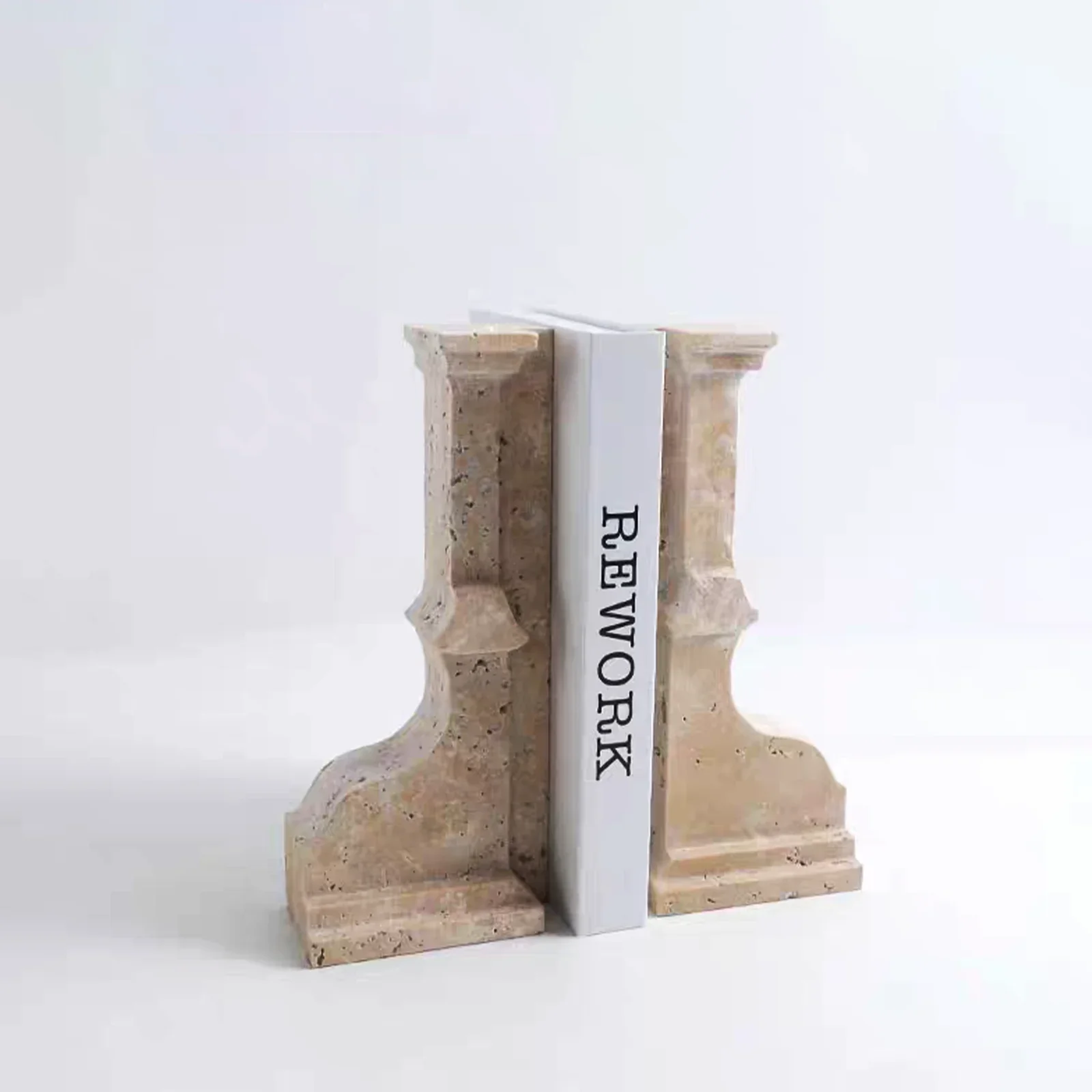 طقم مكون من قطعتين من مساند الدفتين من الرخام الطبيعي من Arc de Triomphe لتزيين المنزل والمكتب وظيفة تنظيم الكتب العملية