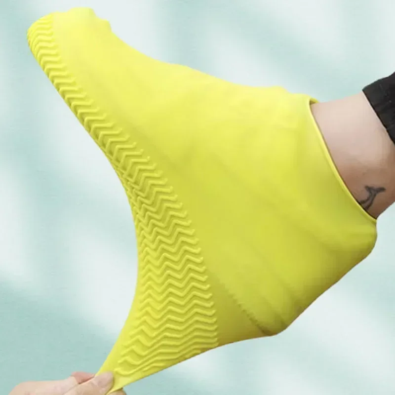 Wasserdichter, rutschfester Silikonschuh, hochelastisch, verschleißfest, Unisex-Regenstiefel für regnerische Tage im Freien, wiederverwendbarer Schuhüberzug – Detail 4