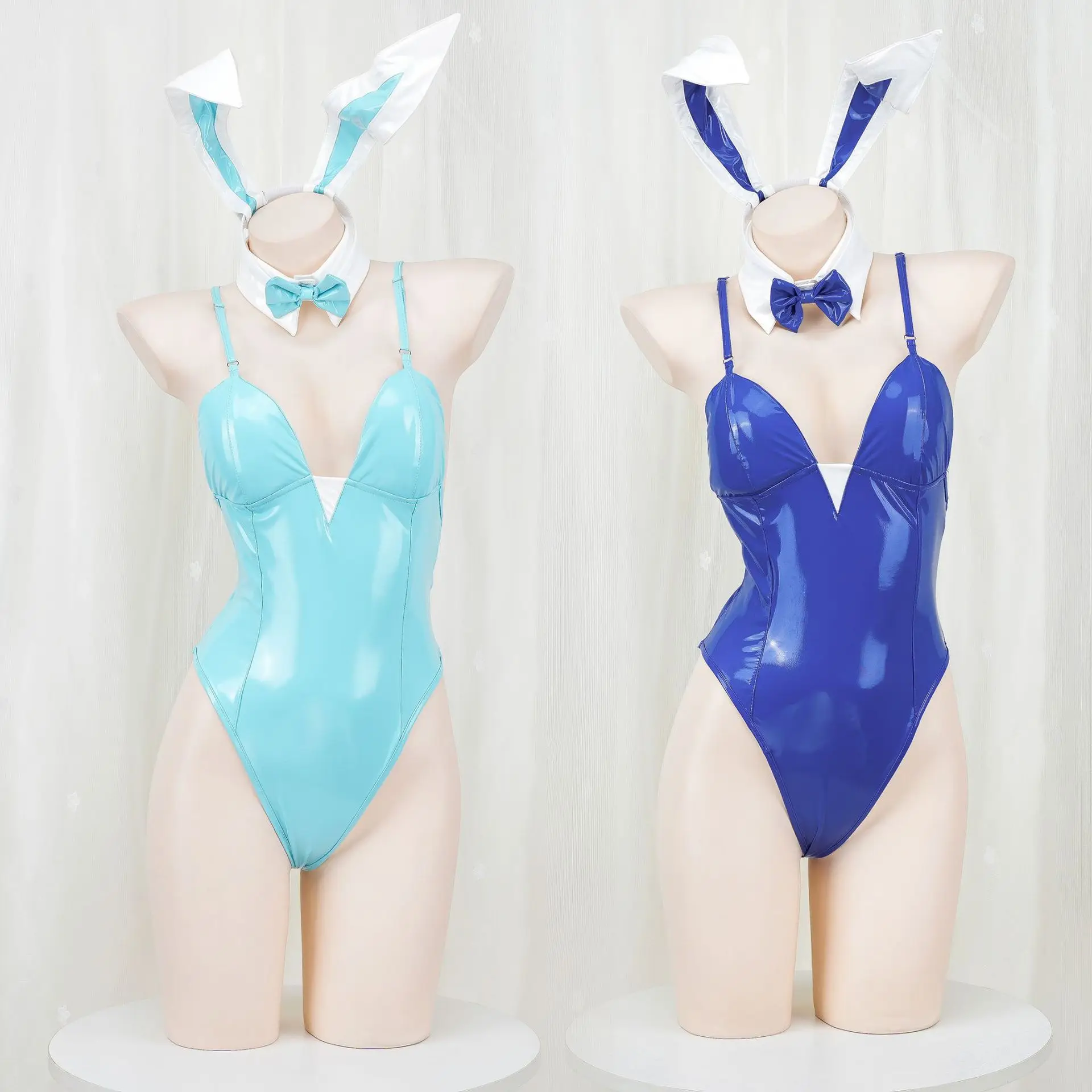 Anime Animation Girl Bunny Home Pajamas Sexy Bodysuit Toki Cosplay Costume Patent Leather Blue Archive Uniform Halloween Outfit