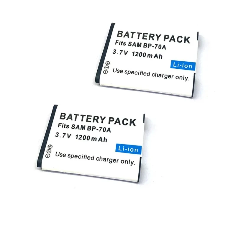 BP-70A 3.7 فولت 1200 مللي أمبير بطارية الكاميرا + شاحن سامسونج AQ100 ES70 ES80 ES90 PL90 PL100 PL101 PL120 PL170 PL200 PL201 SL50 SL600