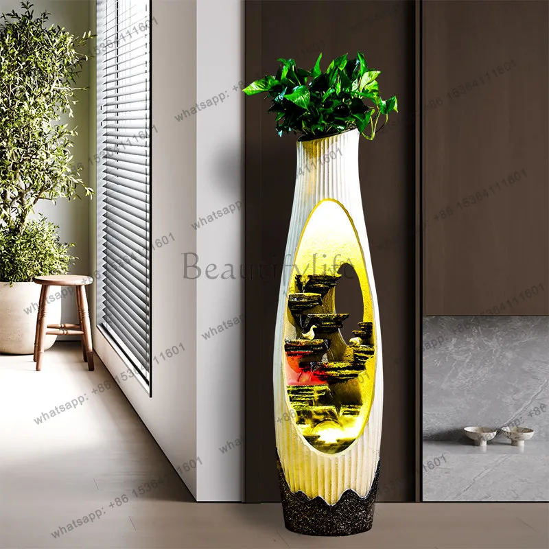 Flowing water ornaments, living room home fountains, rockery floor-standing decorations, housewarming gifts