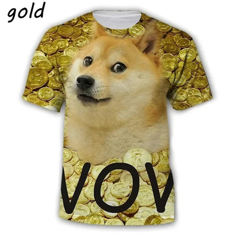 3D Kabosu Shiba Inu Printed T Shirts Funny Doge Graphic T-shirt Harajuku Fashion Casual Streetwear Cute Kids Y2k Tops Tee Shirts