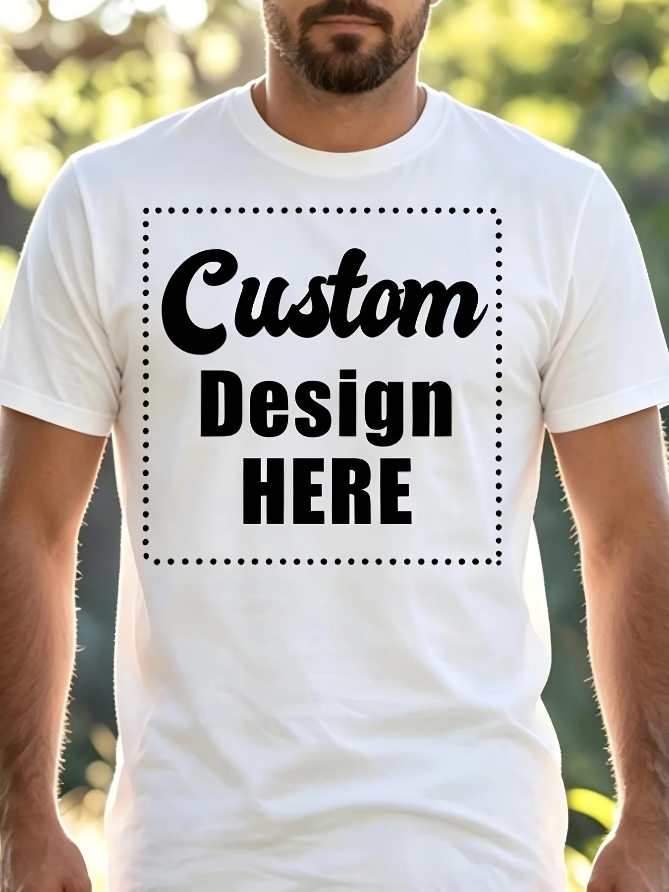 Upload your own photos, quotes, logos or artworks to create a one-of-a-kind T-shirt. Comfortable and breathable men's T-shirt.
