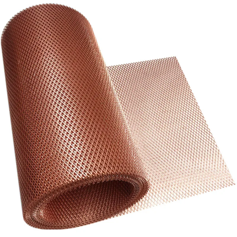 Diamond hole red copper brass net electrode copper net current accumulation Non-magnetic Signal Screen sheet