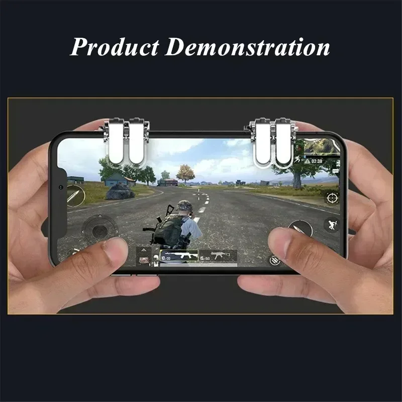 2Pcs W6 Mobile Phone Game Trigger for PUBG Aim Shooting Free Fire L1R1 ABS Key Button Gaming Joystick Controller for IOS Android