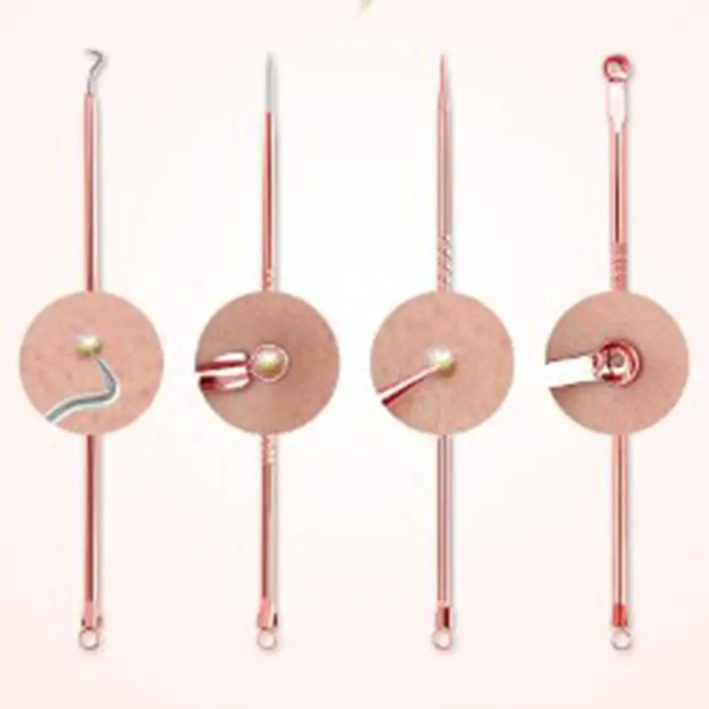 Stainless Blackhead Removal Needles Silver Rose Gold Pore Cleanser Needle Hook Durable Skin-friendly Black Head Pore Cleaner