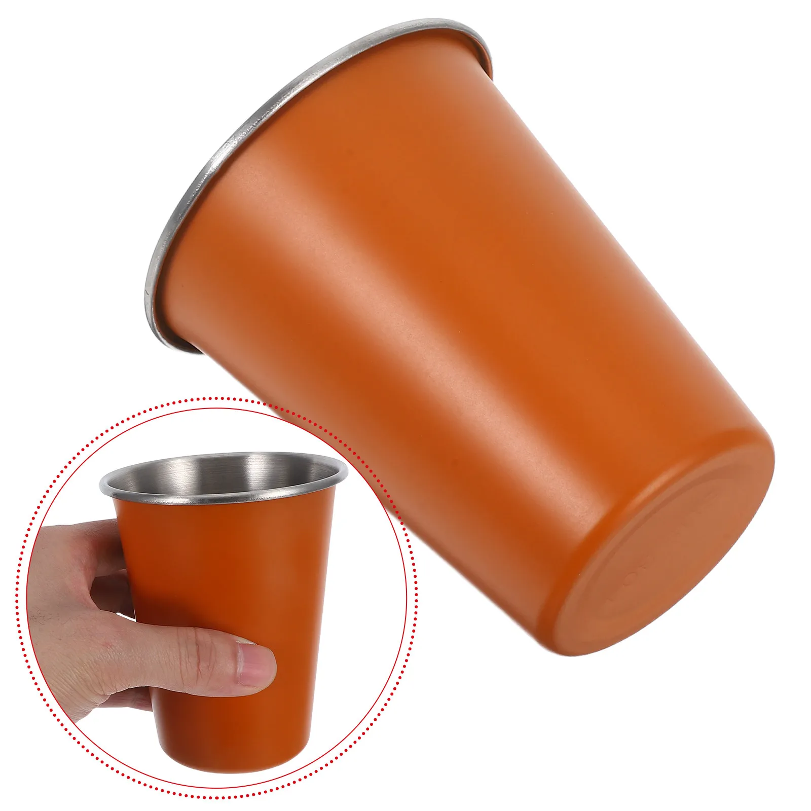 Stainless Steel Cup Portable Single-Layer Coffee Mug Metal Cup for Camping Travel Hot Cold Drinks Outdoor Drinking Mug