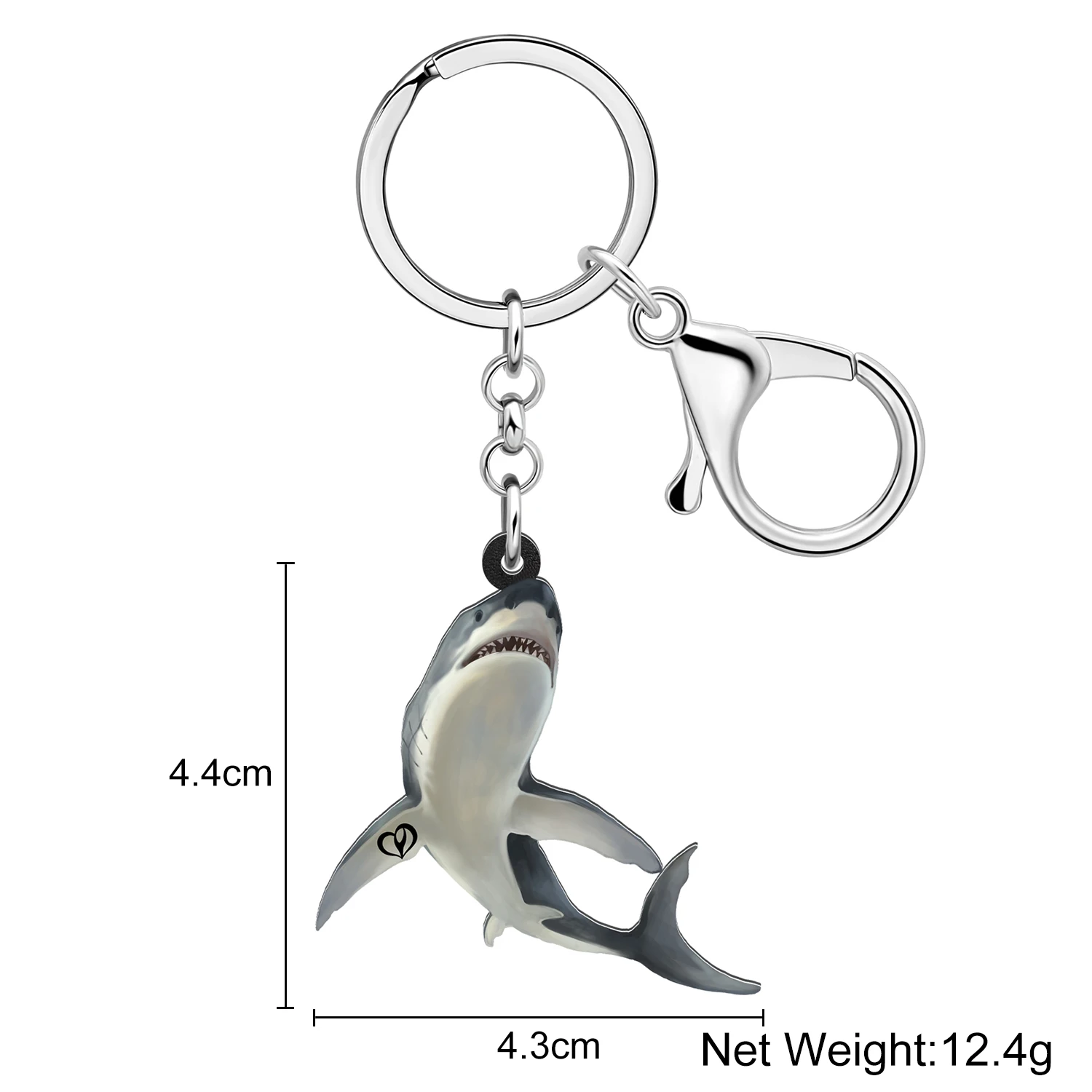 Bonsny Acrylic Ocean Shark Key Ring Sea Animals Keychains Key Chains Bag Car Charms Fashion Jewelry For Women Men Teens Gifts