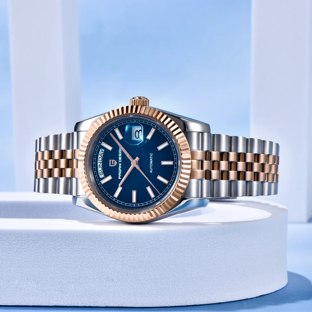 PAGANI DESIGN ساعات 2025 ساعة ميكانيكية أوتوماتيكية فاخرة جديدة للرجال المينا الهاتفي الياقوت الكريستال مقاوم للماء الفولاذ المقاوم للصدأ #4