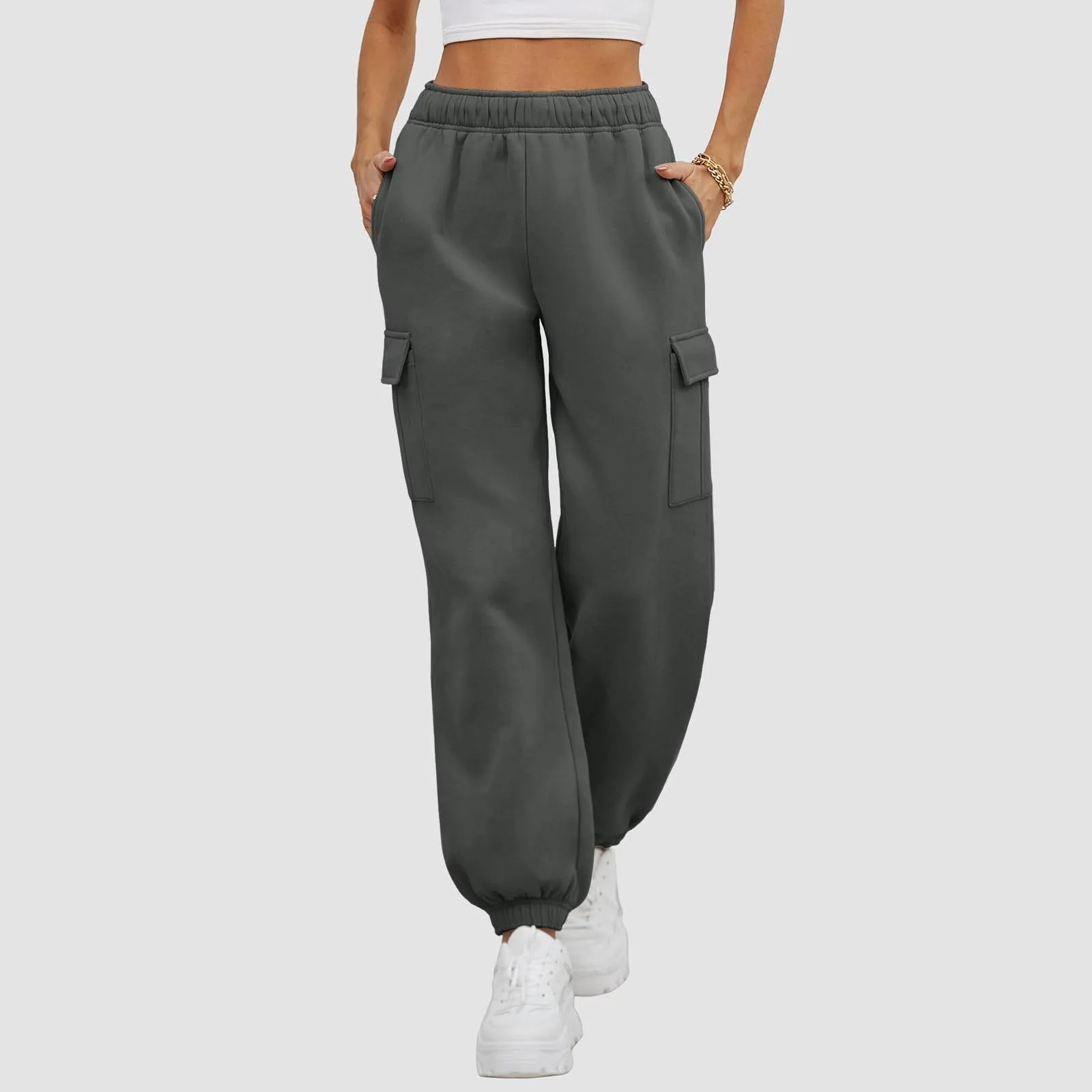 

Autumn Wnter Womens Sweatpants Cargo Fleece Lined Baggy Athletic Jogger Pants With Pockets 2024 Casual Trendy Trouser Fall Outfi