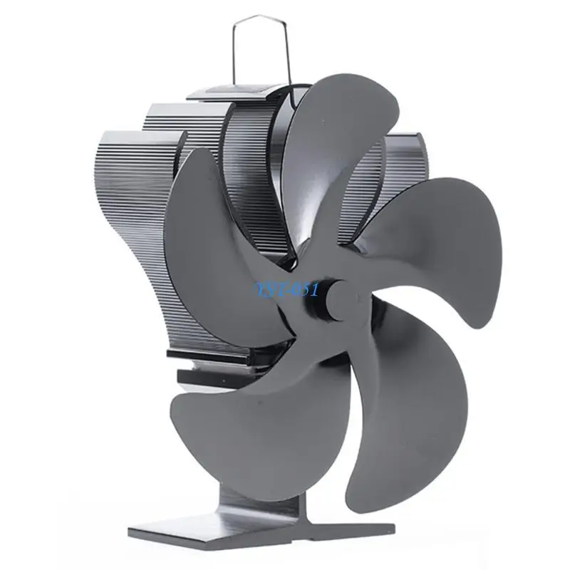

E15A SF602S 5-Blade Heat Powered Stove Fan for Home Log Burning Fireplace